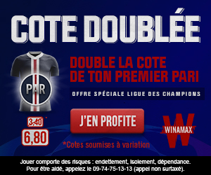 Cote doublée Winamax PSG Bayern Munich Ligue des Champions