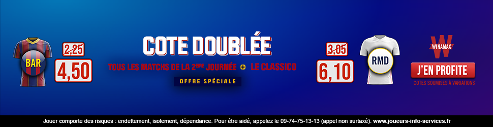 Cote doublée Winamax Roland Garros