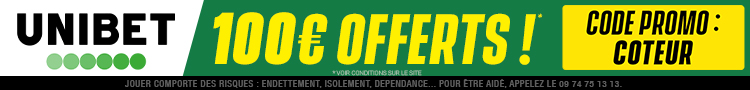 Bonus Unibet 100€ offerts avis et test bookmaker