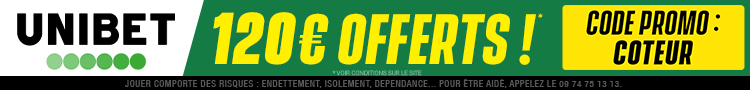 Bonus Unibet 120€ avis et test bookmaker