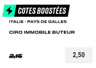 Italie Pays de Galles : Immobile buteur boosté !
