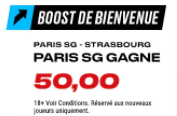 Le PSG gagne contre Strasbourg boosté à 50.00 !!