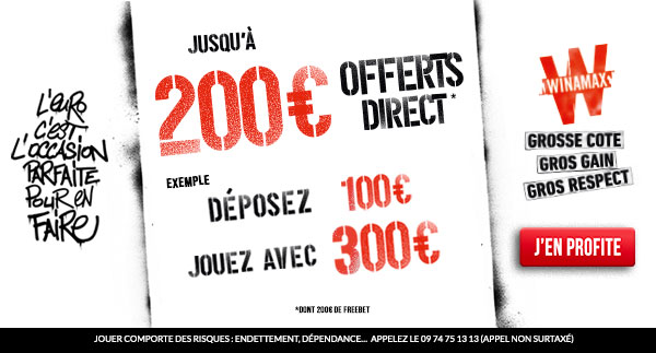 Bonus Winamax 200€ offerts