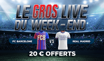 Barcelone Real Madrid : 20€ offerts pour parier en live !