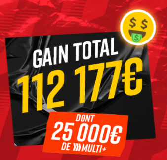 Plus de 110 000€ de gain avec 3€ de mise : Un parieur braque Betclic !