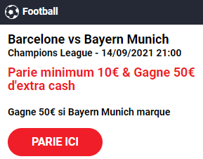 Barcelone Bayern Munich : Pariez 10€ et Gagnez 50€ !