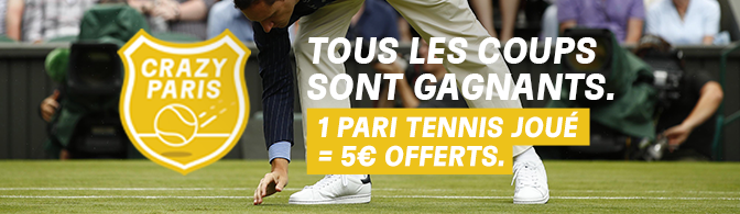 Crazy tennis 5€ offerts Wimbledon