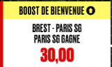 BREST PSG : LA VICTOIRE DU PSG BOOSTEE A 30.00 !!