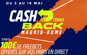 Cashback Tennis Madrid Rome Parions Sport