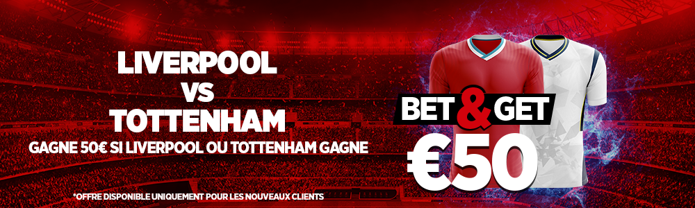 Bet and Get Ladbrokes Liverpool Tottenham 50€
