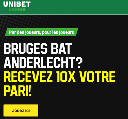 Anderlecht Bruges : Recevez 10 fois votre pari si Bruges gagne !
