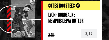 Depay buteur boost PokerStars Sports Lyon Bordeaux
