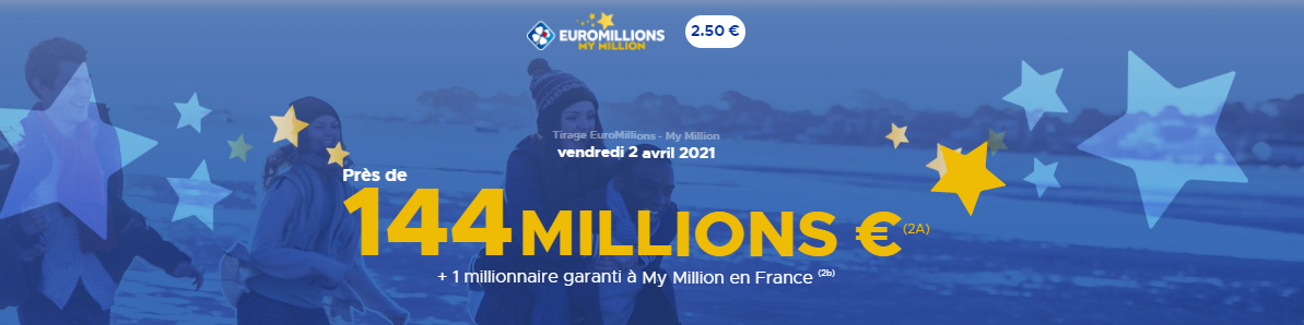 Euromillions 144 millions vendredi 2 avril 2021