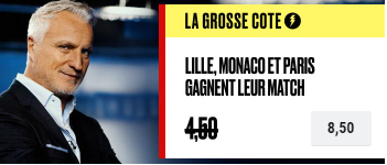 Grosse cote Pokerstars Sports Lille Monaco PSG Ligue 1