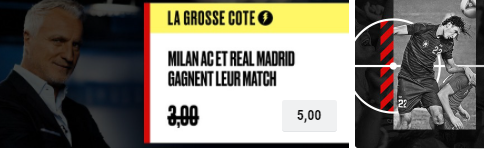 Grosse cote Pokerstars Sports Milan Real Madrid