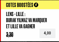 Lens Lille : Yilmaz buteur et Lille gagne boosté à 4.00 !
