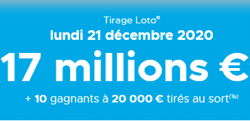 Loto : 17 millions d'euros en jeu ce lundi 21 décembre 2020 !