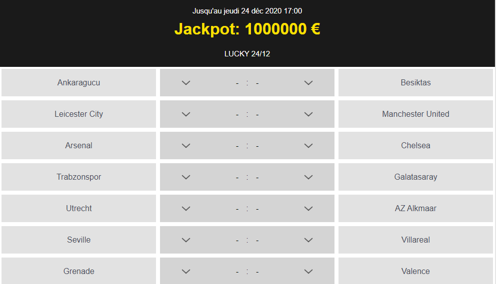 Lucky 7 Betfirst million cagnotte Prono Foot
