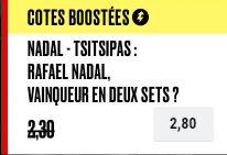 ATP Barcelone : Nadal gagne en 2 sets boosté à 2.80 !