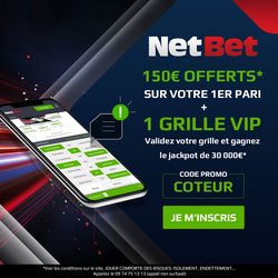 Bonus Netbet 150€ avis et test bookmaker