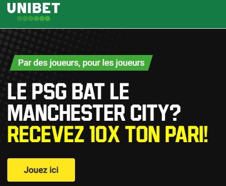 PSG Manchester City : Recevez 10 fois votre pari si le PSG gagne !
