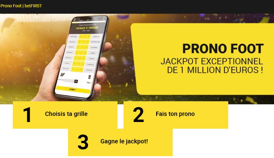 Jackpot de 1 000 000€ sur Betfirst ce week-end !