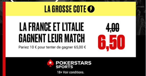 PokerStars Sports : Combi boosté France & Italie !