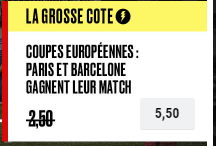 Grosse Cote PokerStars : Combiné PSG et Barcelone boosté à 5.50 !