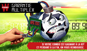Winamax : Votre combiné assuré jusqu'à 50€ à la 85e minute !