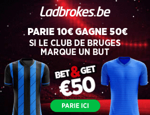 Bruges - Gent : Pariez 10€ et Gagnez 50€ si Bruges marque !