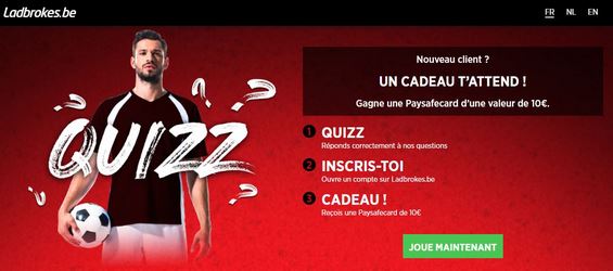 Inscription sur LADBROKES : 10€ offerts !
