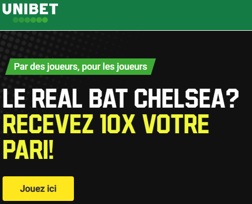 Chelsea Real Madrid : Recevez 10 fois votre pari si le Real gagne !