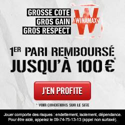 Bonus Winamax Test et Avis 100€ pari remboursé